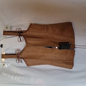 BS lingerie bustier lace up corset with g string